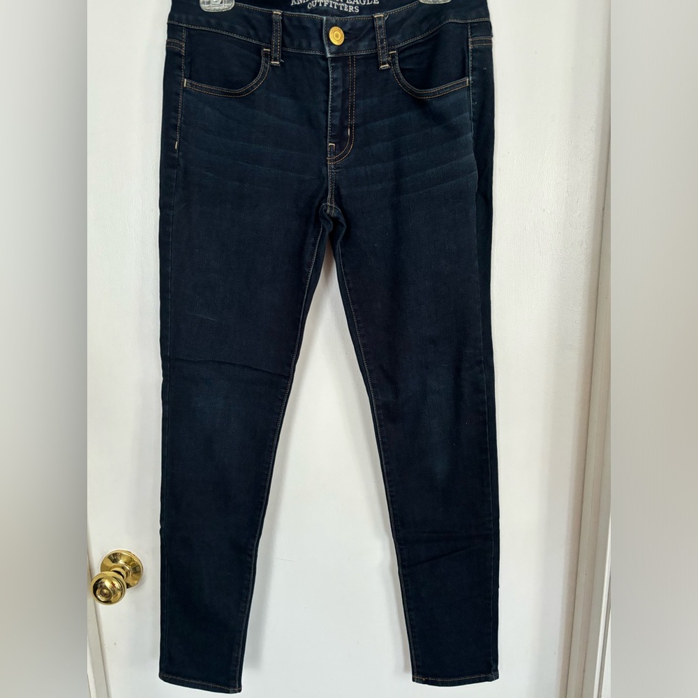 American Eagle Outfitters, dark wash denim, size 8 regular.